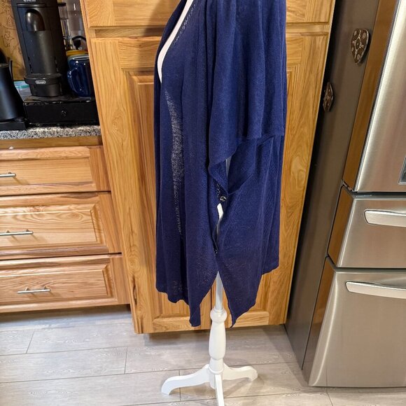Lilly Pulitzer Myra Cardigan L/XL True Navy 100% Linen NWT - Picture 4 of 8